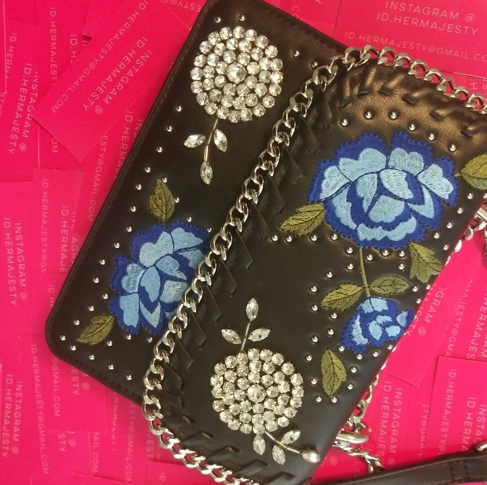 Studded with embroidery rhinestones